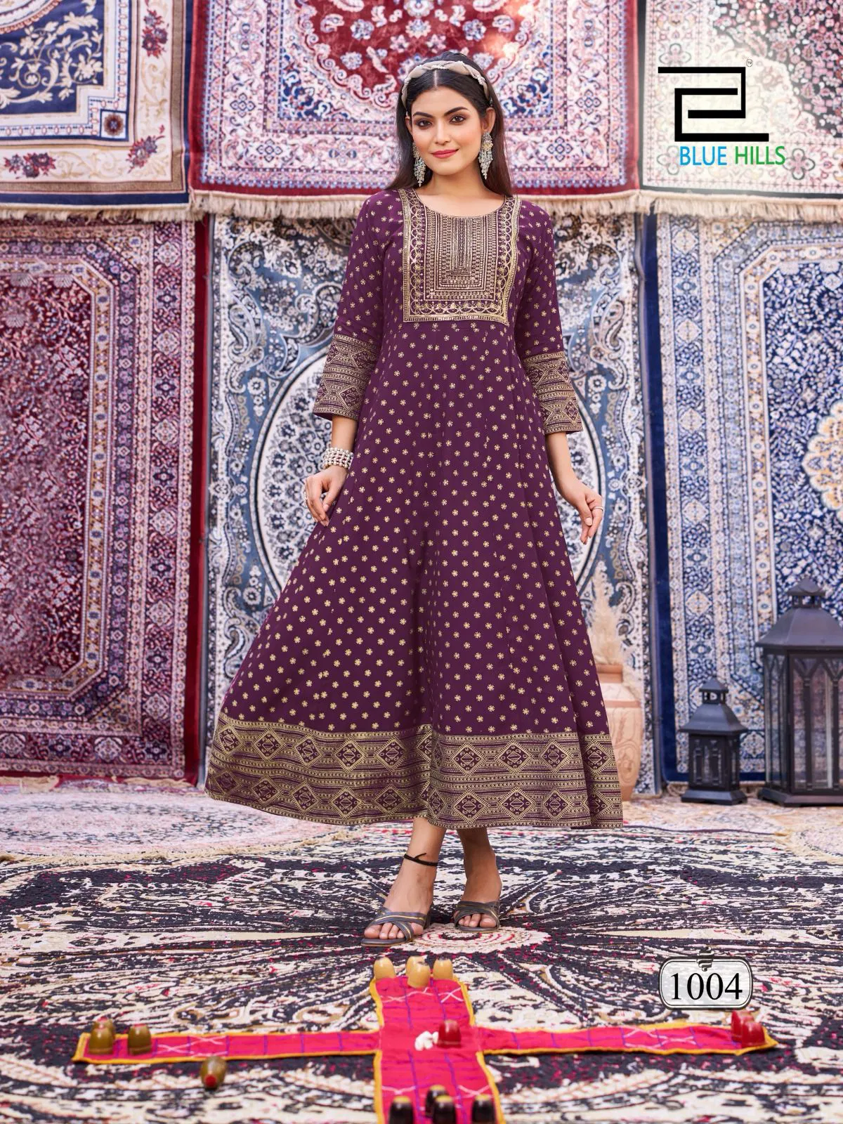 Butterfly By Blue Hills Rayon Anarkali Embroidery Long Kurti Online Wholesale